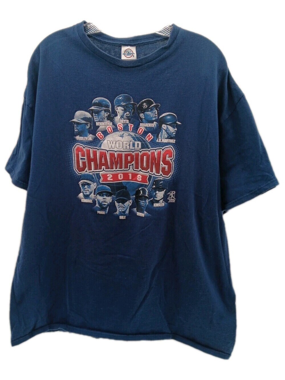 Boston Red Sox 2018 World Champions T Shirt Men's 2XL Blue Mlb Players Logo